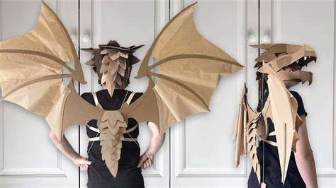 diy cardboard dragon wings|cardboard and paper dragon wings.